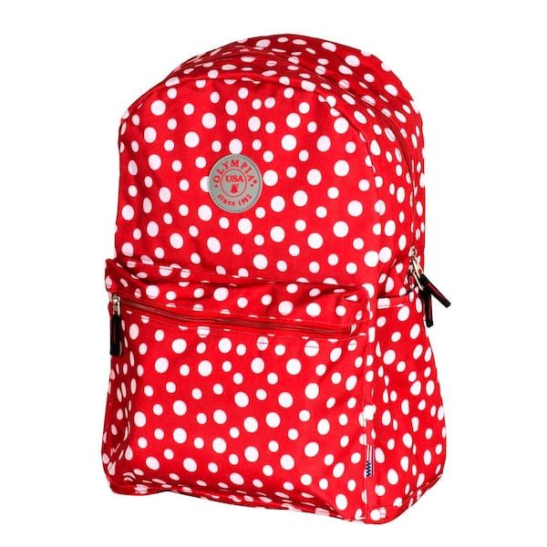 Olympia USA Cornell 18 in. Red Dot Backpack with Laptop Compartment