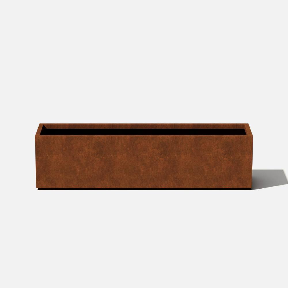 Rustic Corten Steel 36'' Rectangular Window Box Planter