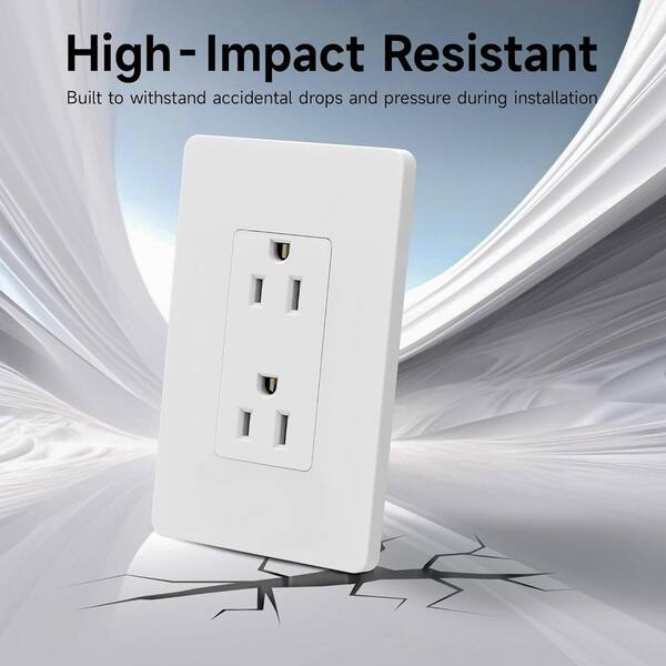 Leviton T5825-W 20 Amp, Tamper-Resistant, Decora Duplex Receptacle
