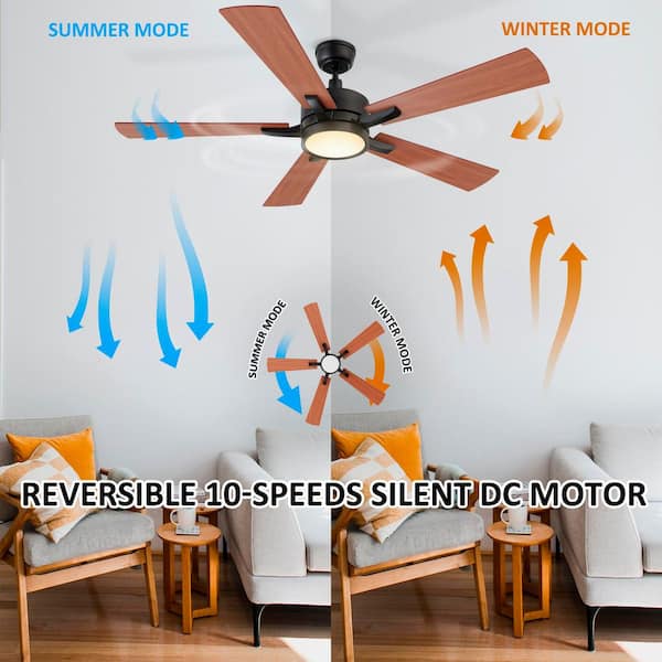 Apex II 56 in. Dimmable LED Indoor/Outdoor Black Smart Ceiling Fan, with Light and Remote, Works w/Alexa/Google Home