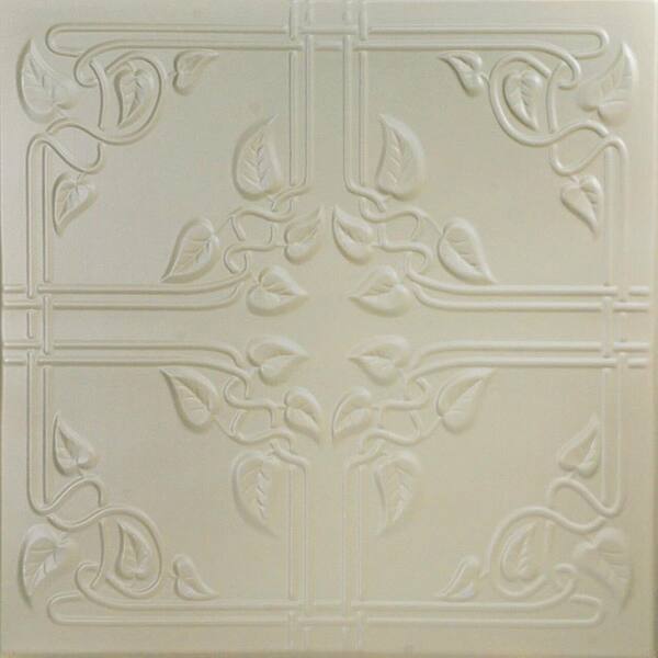 A La Maison Ceilings Ivy Leaves Lenox Tan 1.6 ft. x 1.6 ft. Decorative ...