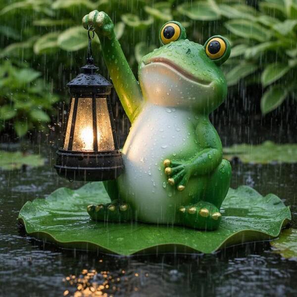 Solar Frog Garden Statue Light L0FHV9FFV4 - The Home Depot