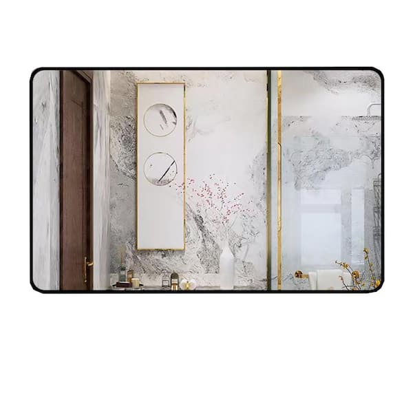 Boosicavelly 32 in. W x 24 in. H Rectangular Aluminum Framed Wall Mounted Bathroom Vanity Mirror in Black