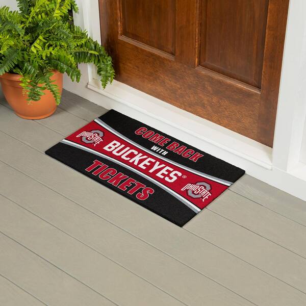 Evergreen Ohio State University 28 in. x 16 in. PVC "Come Back With Tickets" Trapper Door Mat