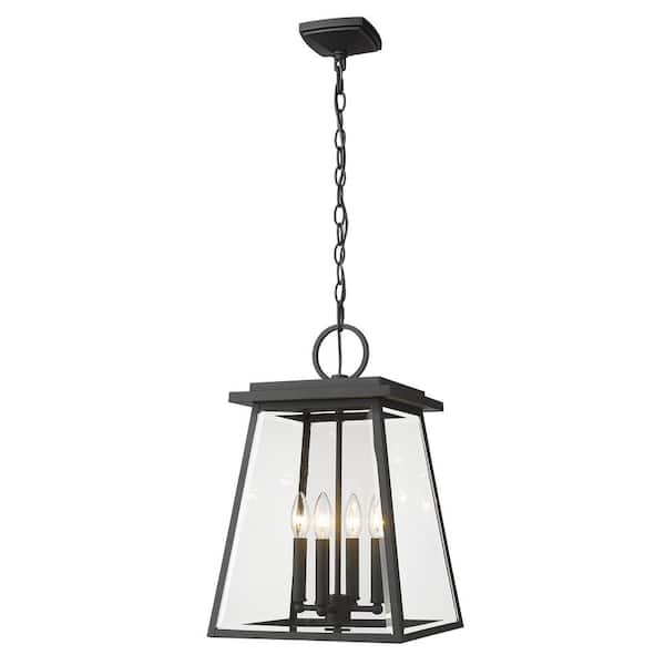 Unbranded Broughton 4-Light Black Outdoor Pendant Light