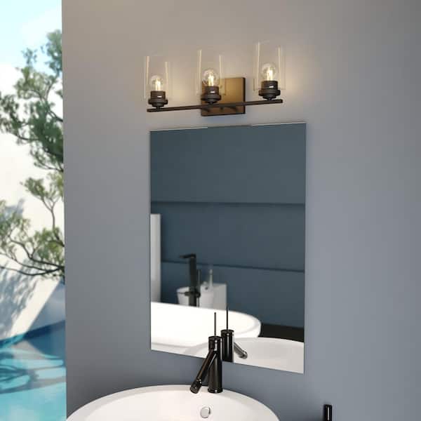 VAXCEL Park Ridge 22 in. 3-Light Matte Black Vanity Light