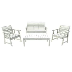 Weatherly White 4-Piece Recycled Plastic Outdoor Conversation Set