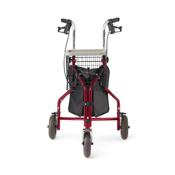 Unbranded 3-Wheeled Rollator, Red