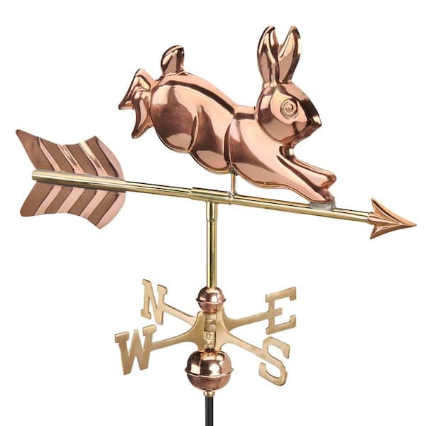 Good Directions Rabbit Cottage Weathervane - Copper with Roof Mount
