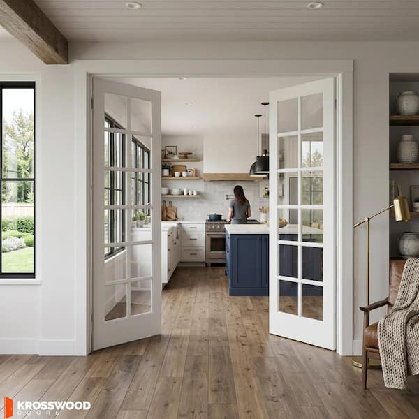 Krosswood Doors 72 in. x 96 in. Craftsman Shaker 12-Lite Both