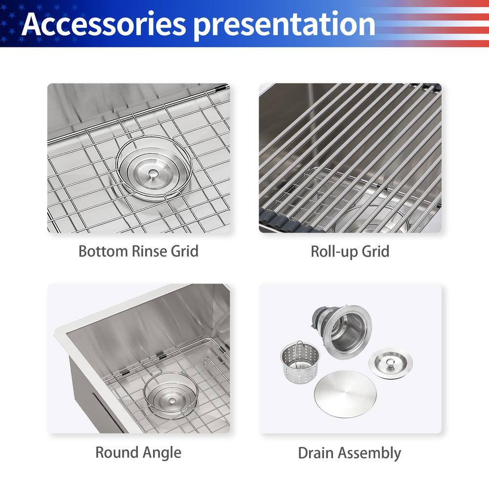 33'' Brushed Nickel Stainless Steel Double Bowl Undermount Kitchen Sink
