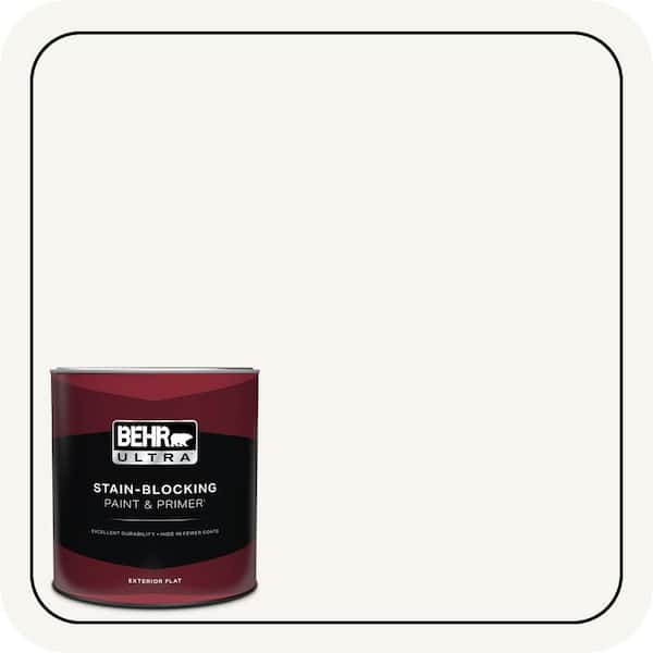 BEHR ULTRA 1 qt. Designer Collection #DC-001 Whipped Cream Flat Exterior Paint & Primer