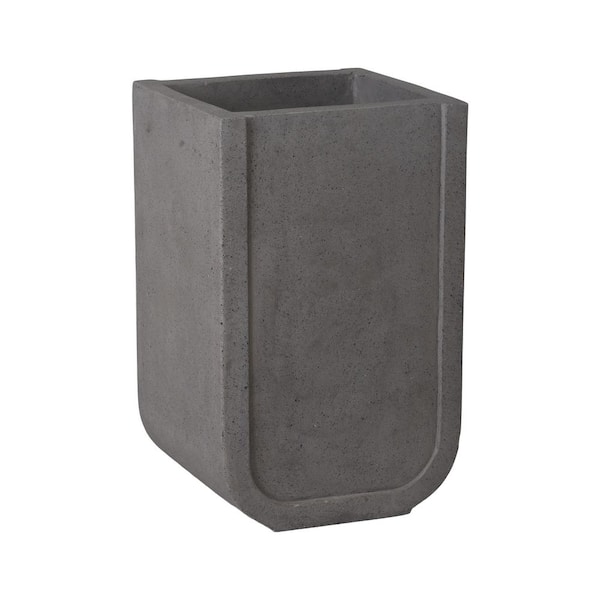 Uri 14 in. Terrazzo Gray Terrazzo Square Planter (15.5 in. L x 14 in. W x 26 in. H) with Drainage Hole