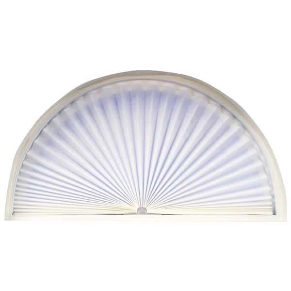 No Tools Original Arch Light Filtering Pleated Fabric Shade White, 72 in. W x 36 in. H