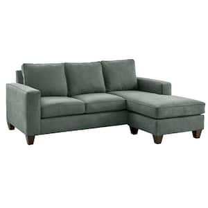 Boha's Collection 86 in in W Straight Arm 2 -pieces Polyester Rectangle Sectional Sofa in Charcoal