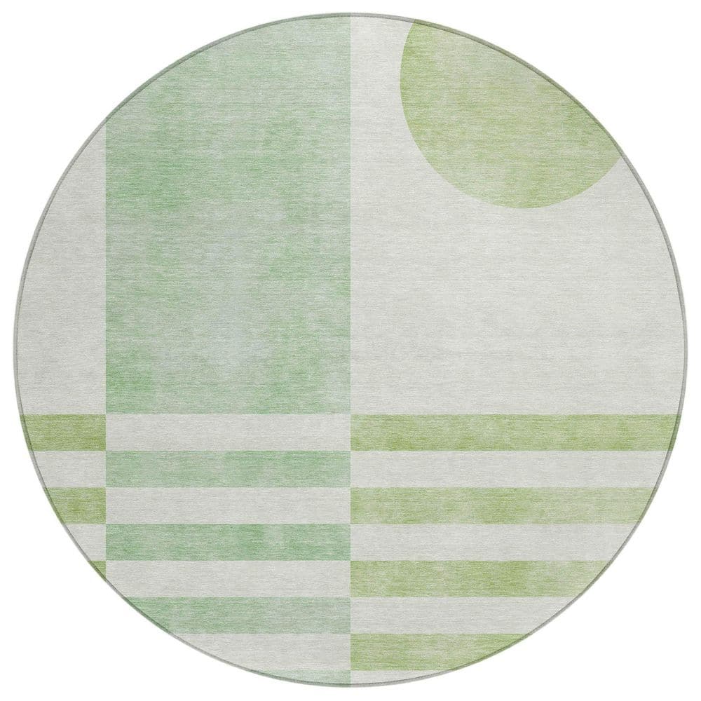 Chantille Machine Washable Indoor/Outdoor Abstract ACN2131 Green 8 ft. x 8 ft. Area Rug price history on PriceWatchPro