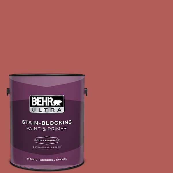 BEHR ULTRA 1 gal. #160D-6 Pottery Red Extra Durable Eggshell Enamel Interior Paint & Primer