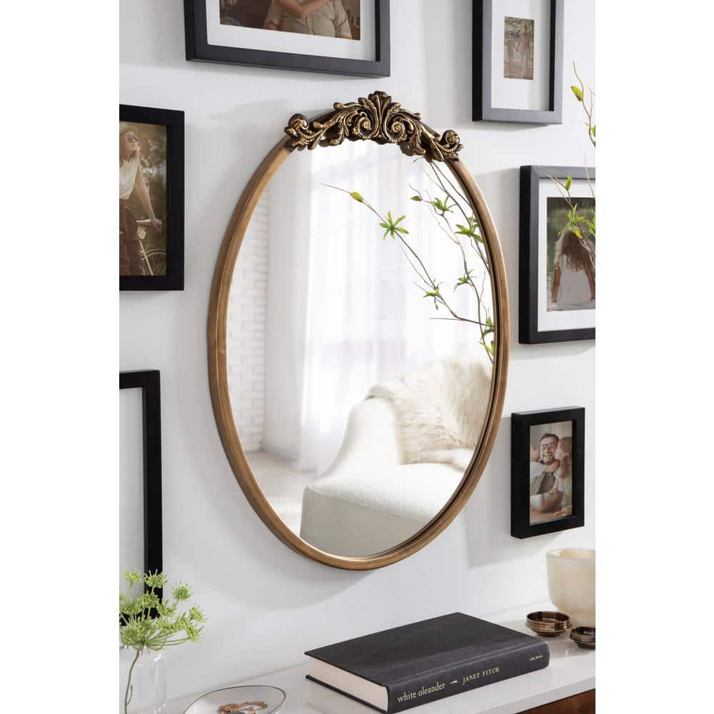 Arendahl Baroque-Inspired Gold Oval Wall Mirror, 27.5"