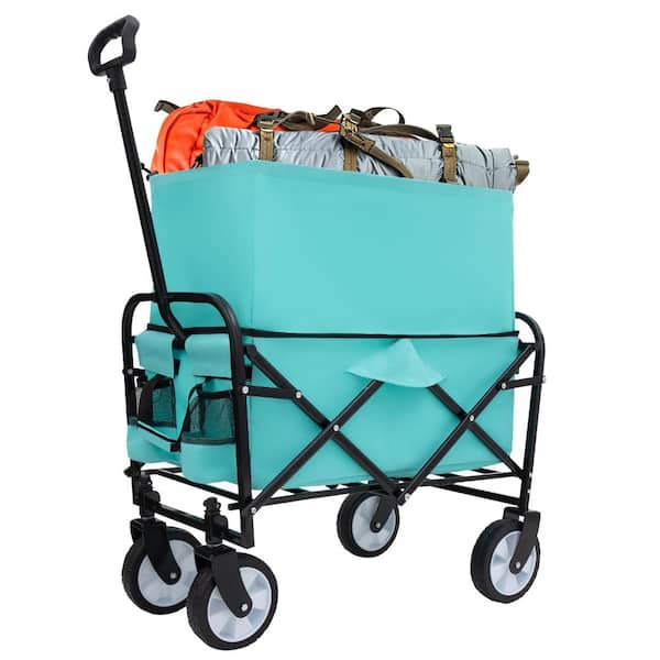 Minimeetall Extention Wagon, 225Lbs, Strapping System, Camping Fishing, Blue