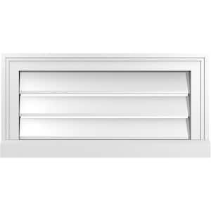 24" x 12" Vertical Surface Mount PVC Gable Vent: Functional with Brickmould Sill Frame