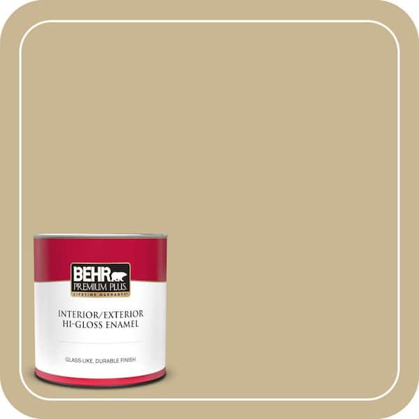 BEHR PREMIUM PLUS 1 qt. #MQ2-30 Spring Wheat Hi-Gloss Enamel Interior/Exterior Paint & Primer