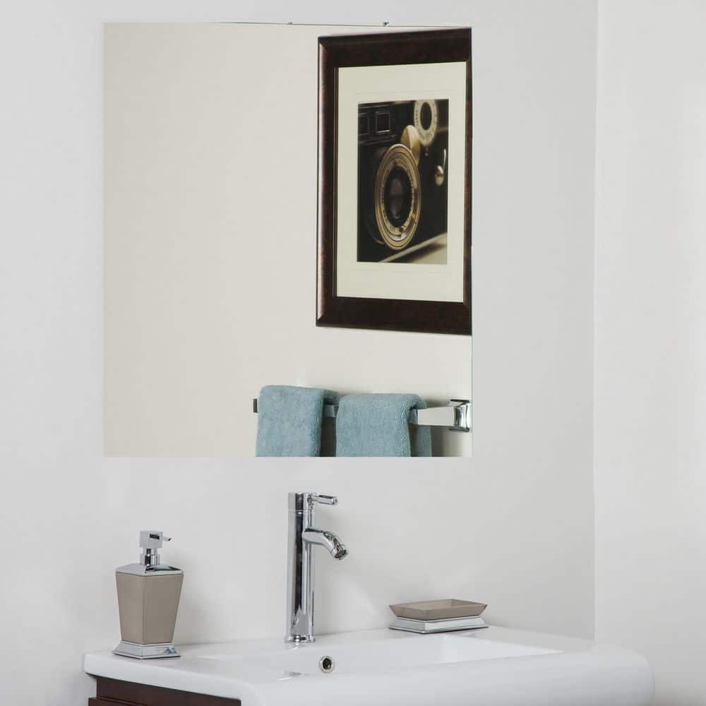 19" x 19" Frameless Rectangular Bathroom Vanity Mirror