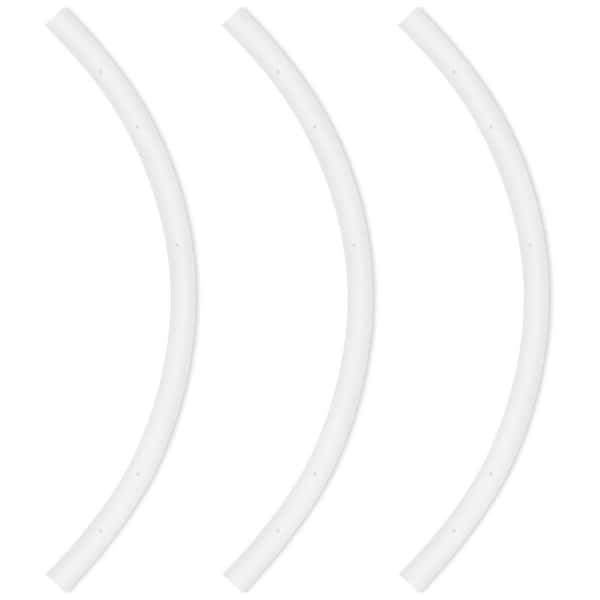 2FT H-Type Curved Track Light Rail, Compatible with Standard 120V Single Circuit 3-Wire H-Track Systems, White 3 Pack