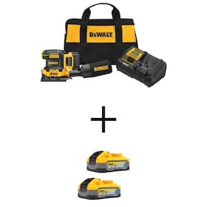 20-Volt Max XR Cordless Brushless 1/4 Sheet Variable Speed Sander w/(2) 5Ah Powerstack and (1) 5Ah Batteries and Charger