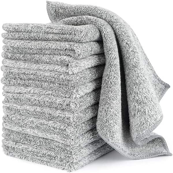 12-Pack Super Absorbent Microfiber Kitchen Dish Cloths - Lint-Free & Reusable