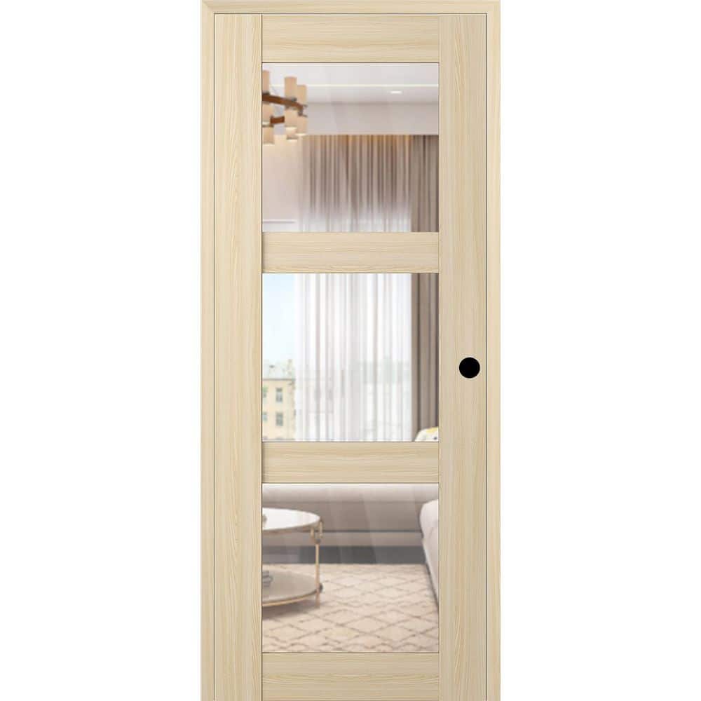 Vona 3 Lite DIY-Friendly 24 in. x 96 in. Left-Handed Clear Glass Loire Ash Composite Single Prehung Interior Door price history on PriceWatchPro