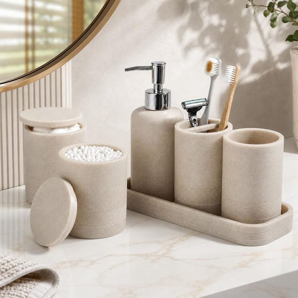 Numhew 6-Piece Bathroom Accessory Set with Toothbrush Holders Set
