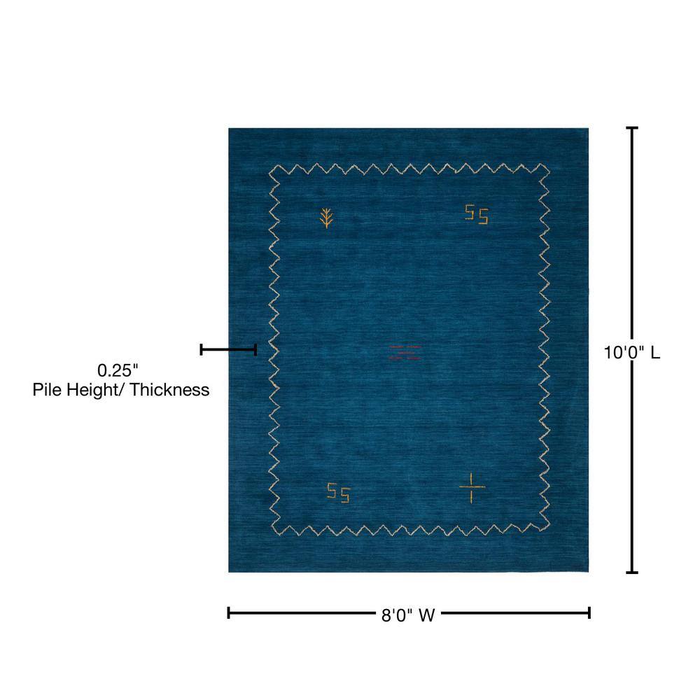 Hand-Knotted Himalaya Blue Wool 8' x 10' Area Rug