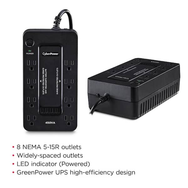 CyberPower 450VA 120-Volt 8-Outlet UPS Battery Backup