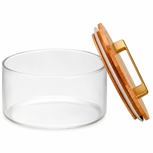 8 in. 91 oz. Clear Glass Trifle Bowl with Lid and Handle for Desserts and Salads Dessert Sets