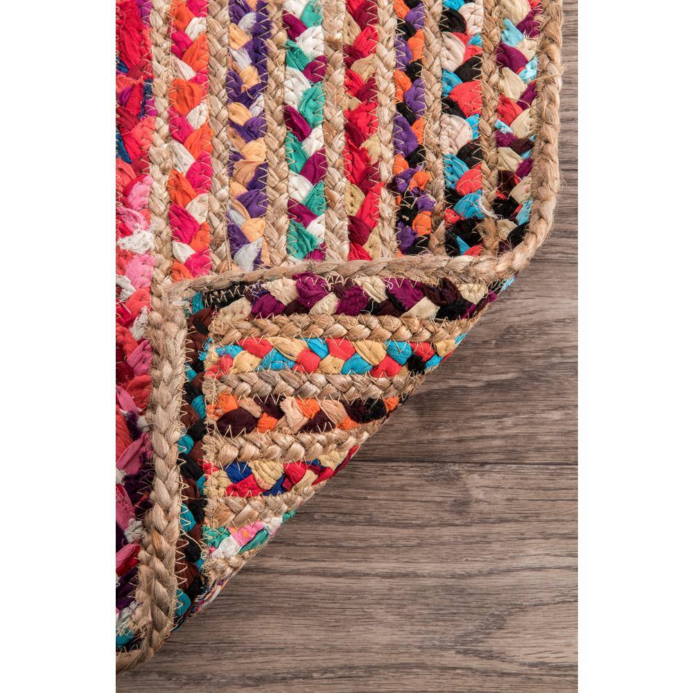 Handmade Multicolor Braided Cotton Jute 5' x 8' Area Rug
