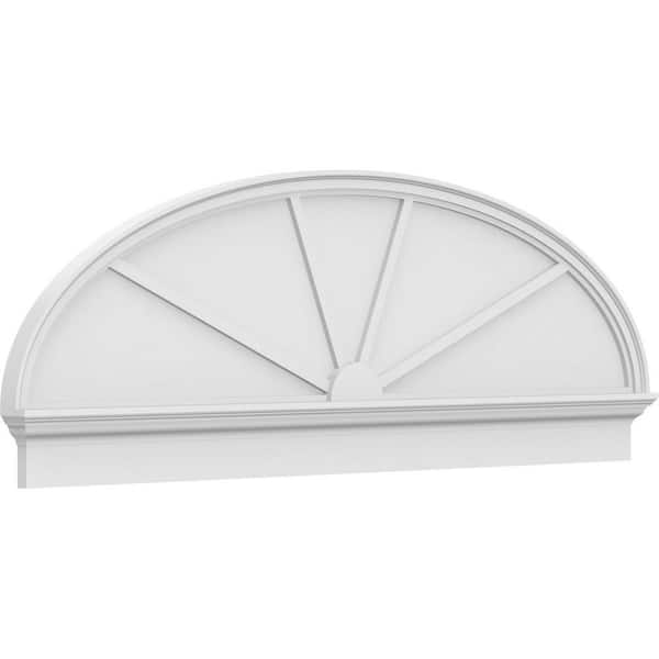 Ekena Millwork 2-3/4 in. x 72 in. x 24-7/8 in. Elliptical 4-Spoke Architectural Grade PVC Combination Pediment Moulding