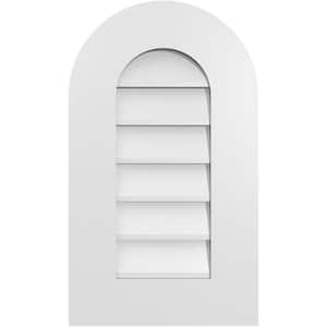 14" x 24" Round Top Surface Mount PVC Gable Vent: Non-Functional with Standard Frame