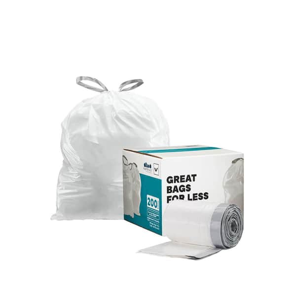 simplehuman Code V 4.7-Gallons Blue Outdoor Plastic Recycling Drawstring Trash  Bag (60-Count) in the Trash Bags department at