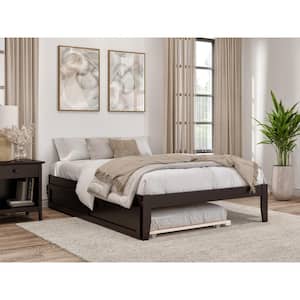 Colorado 53 3/8 in. W Espresso Dark Brown Full Size Solid Wood Frame with Twin Pull Out Trundle Platform Bed