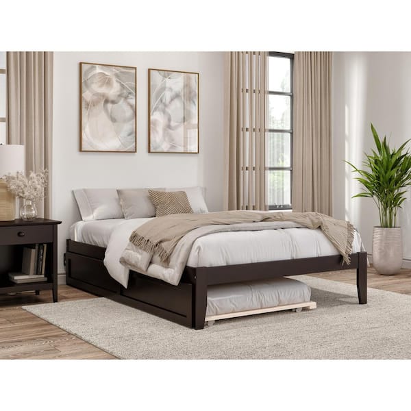 AFI Colorado 53 3/8 in. W Espresso Dark Brown Full Size Solid Wood Frame with Twin Pull Out Trundle Platform Bed