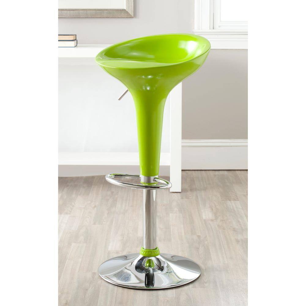 green adjustable bar stool