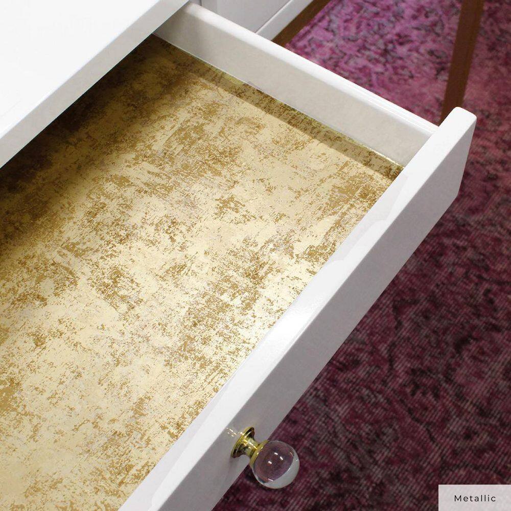 Gold Distressed Leaf Peel and Stick Wallpaper Roll