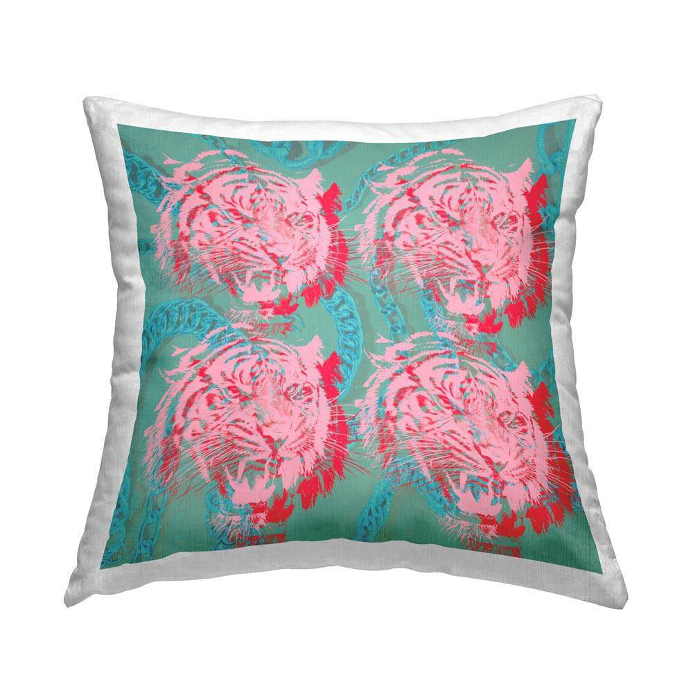 Abstract Pop Tiger Green Abstract Polyester 18 in. x 18 in. Throw Pillow price history on PriceWatchPro