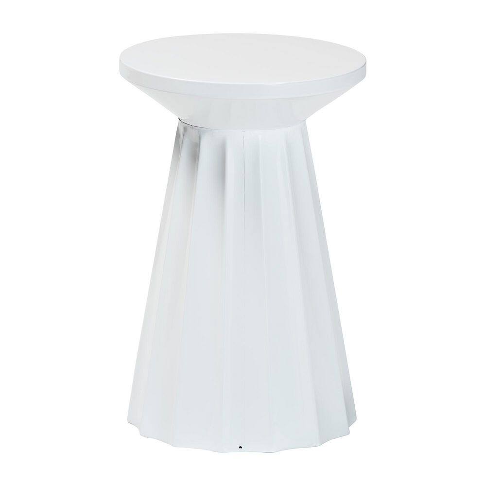 Ulmer 11.8 in. White Round Metal End Table - thumbnail 10