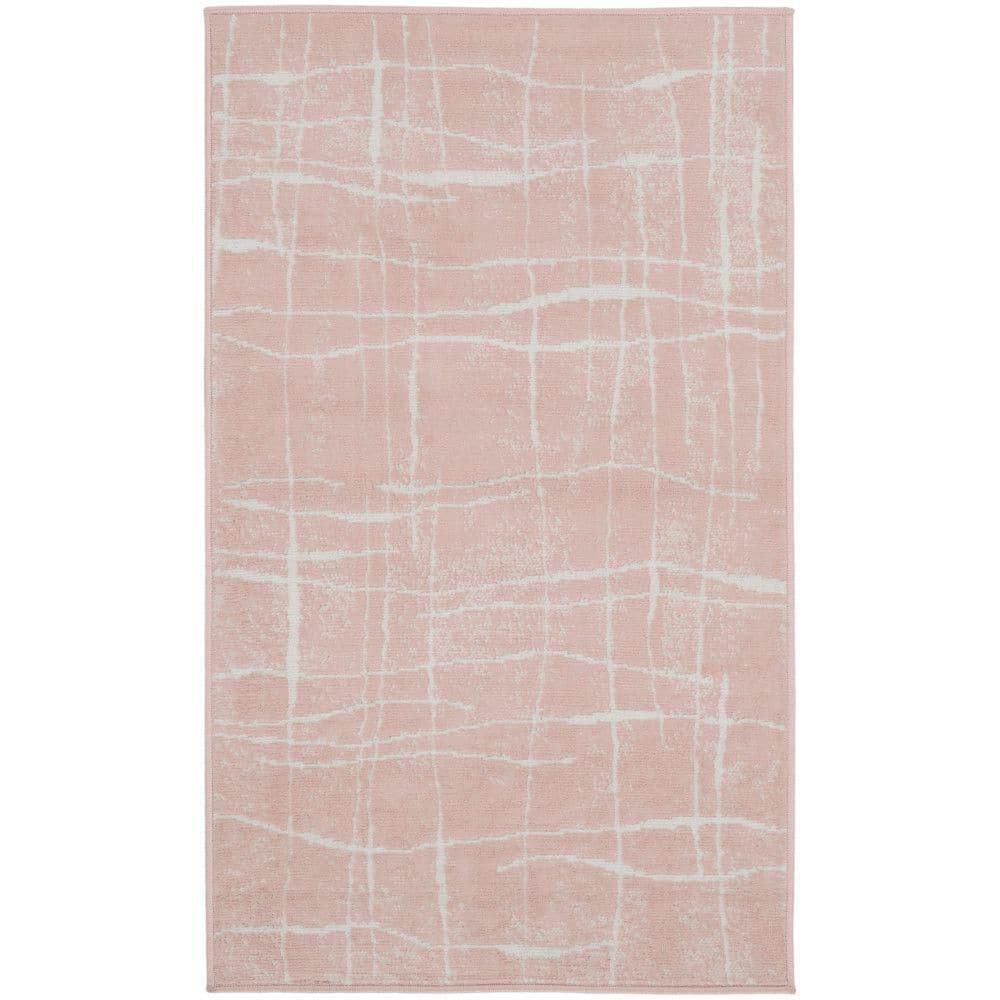 Whimsicle Pink Ivory 3 ft. x 5 ft. Abstract Contemporary Kitchen Area Rug price history on PriceWatchPro
