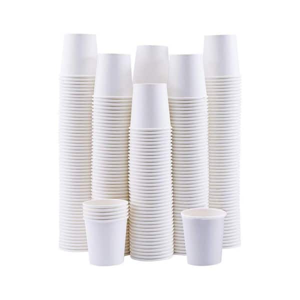 4 oz. White Disposable Paper Cups Hot Cold Beverage Drinking Cup Small Bathroom Mouthwash 300 Per Case