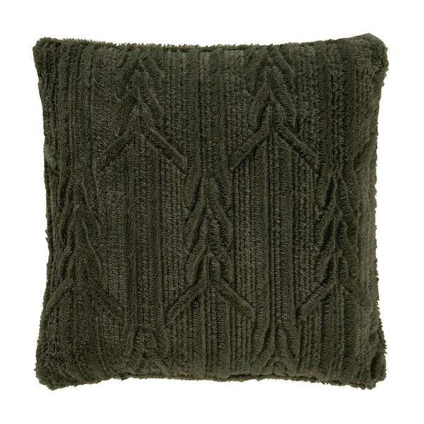 J QUEEN NEW YORK INC Caress Evergreen Polyester 20 in. Square Decorative 20 in. x 20 in. Throw Pillow