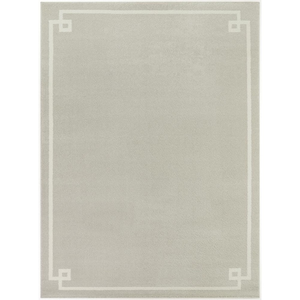 BALTA Eleni Light Grey 5 ft. x 7 ft. Greek Key Area Rug