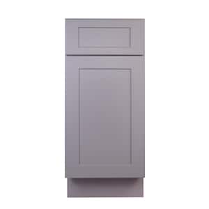 Bremen 15 in. W x 24 in. D x 34.5 in. H Gray Plywood Assembled Base Kitchen Cabinet with Soft Close