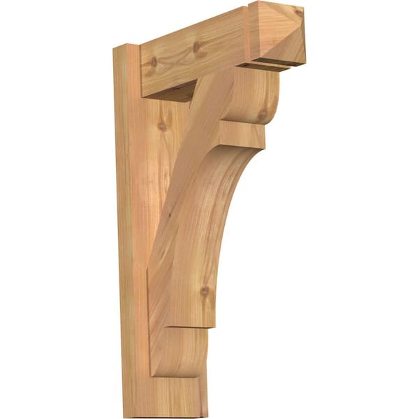 Ekena Millwork 6 in. x 24 in. x 16 in. Western Red Cedar Olympic Arts and Crafts Smooth Outlooker
